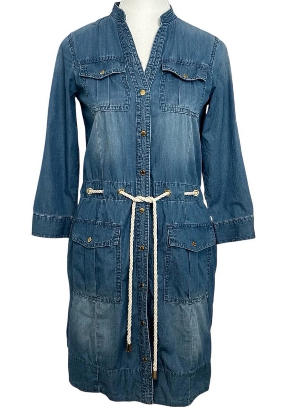 Michael Kors Blue Denim Shirt Dress